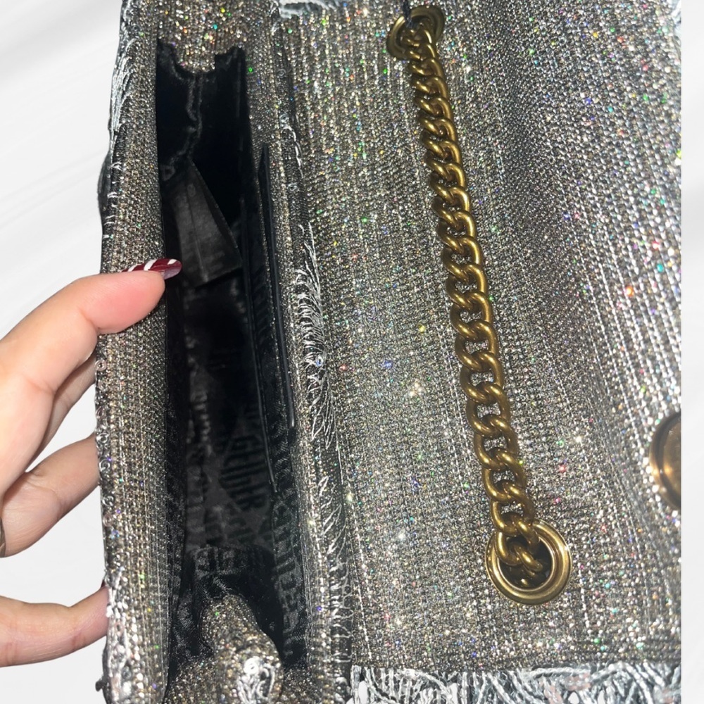 Kurt Geiger Silver Embellished Chain Shoulder Bag - Picture 12 of 15